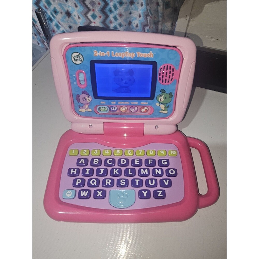 LeapFrog 2 in 1 Leaptop Touch Learning For Kids Toy Educational Pink 6009 Works